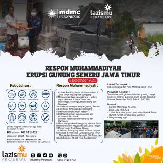 Gunung Semeru Erupsi, Ketua Lazismu Kota Pekanbaru ajak solidaritas dan memberi untuk sesama